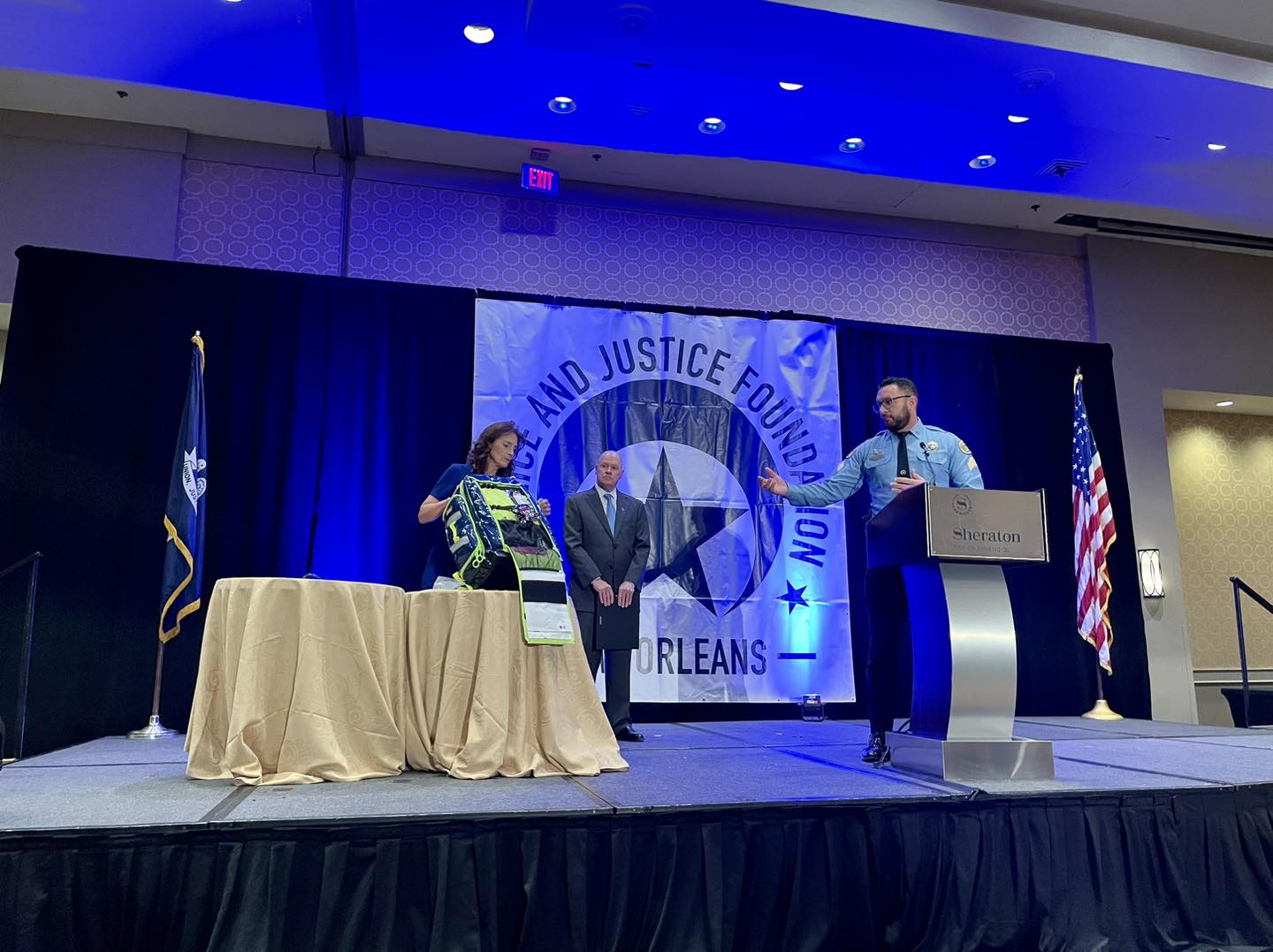NOPJF presenting EMR Officers with life-saving awards at the annual Stake Out for Justice luncheon