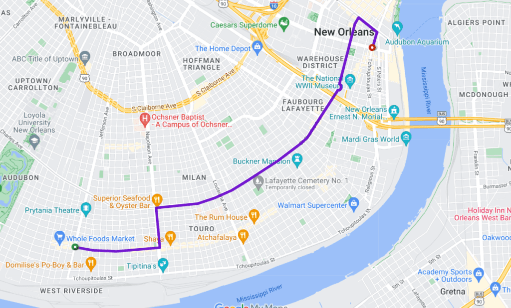 Tuesday before Mardi Gras Parade Route